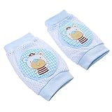 【ノーブランド品】赤ちゃん　キッズ用　綿　柔らかい　滑り止め　肘あて　膝あて　膝パッド　ウォーマー　プロテクター　肘クッション　可愛い　全3色4パタン - 青, クマ