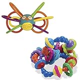 TwiceBooked Bundle Manhattan Toy Zoo Winkel Owl Teether & Whoozit Twist & Scout Rattle [並行輸入品]