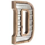 XXL 14 "亜鉛メッキ金属と木材工業ホームとビジネス壁文字モノグラム文字D