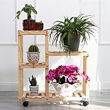 Chengxin Shop-アウトドアプラントスタンド/松の木の花の棚、4棚、屋内植物スタンド、多段、HxWxD：65 X 65 X 28 cm（2色） (色 : 木の色, サイズ さいず : B)