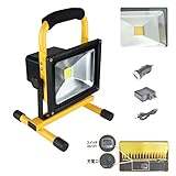 VINGO 20W LED 投光器 充電式 作業灯 フラッドライト 集魚灯 探照灯 IP65防水 ポータブル バッテリー内蔵 アウトドア照明 夜間作業 防災対策 車載応急 二年保証 昼光色