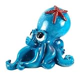 ブルーOctopusコイン保存貯金箱4.5 Tall