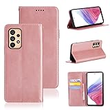 適用 Galaxy A53 5G ケース 手帳型 適用 ギャラクシーa53 SCG15 SC-53C 手帳型ケース カバー PUレザー カード収納 財布型 耐衝撃 ケース マグネット スタンド機能付き 5色 (適用 ギャラクシーA53 / SCG15 /SC-53C ケース 手帳型) (ライトローズゴールド)