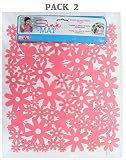 EVRI 花柄シンクマット 滑り止め シンクと皿を保護 12×10インチ レッド 2枚パック