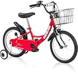 GRAPHIS(グラフィス) 補助輪付き子供用自転車 GR-16 18インチ /レッドブラック