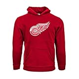 NHL Detroit Red WingsスエードCrest Eliユースプルオーバーパーカー、YM、フレームレッド