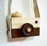 Sasuga 木製 玩具 おもちゃ カメラ 子ども 可愛い 撮影小道具 (ブラック)