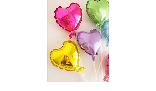 Amazon Co Jp ハートバルーン デコレーション 装飾 スティックバルーン ギフトをより華やかにするバルーンスティックセット スティックバルーンセット カラフル ハート 自分でカスタマイズして楽しめるハートスティックバルーン６本セット 手持ちのギフトに添え