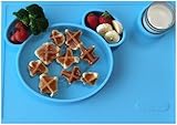 KidsEstate パンダマット キッズ食事マット ベビー テーブルマット (ブルー)