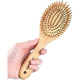 Odette ヘアブラシ 竹製櫛 ヘアケアブラシくし ヘアケア 頭皮＆肩マッサージ 静電気防止 握りやすい 人間工学 美髪ケア 頭皮に優しい メンズ レディースに適 (Large)