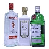 楽しく飲めるジン3種3本セット 桜尾ホワイトハーブジン47度700ｍｌ、タンカレージン47.3度750ｍｌ、ビフィータージン40度700ｍｌ