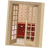 QUMIIRITY 1:12 ミニハウス木製ドア ミニチュアドールハウスのドア ミニ家具 Windows 装飾 キット DIY ドア 1:12 ミニハウス ミニハウスミニチュアインテリア木製ドア 竹