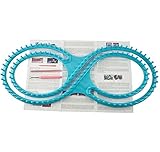 編み機 毛糸編み機 8字型織り機 超大型 毛布/マフラー /ブランケット編み機 編み針付き (ブルー)