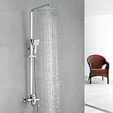 Hiendure Contemporary雨シャワー/含まHandshower真鍮シャワー蛇口シャワーヘッド、クローム仕上げ