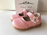 Peach Kids お花モチーフ ベビーシューズ 女の子フォーマルシューズ キッズシューズ 子供靴 七五三 発表会 結婚式 入学式／三色展開 ピンク ホワイト レッド ブラック (26 15.5cm