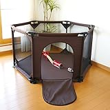 ヤトミ happiness 扉付き 洗えるメッシュベビーサークル ブラウン【CK-JI-111294】