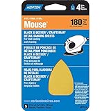 Norton 07660702315 Iron Shape Sanding Sheet for Black and Decker/Craftsman Mouse Sander, Hook and Lo