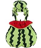 nico+(ニコプラス) カバーオール 帽子 セット スイカ 野菜 トラ かわいい スイカ 80cm