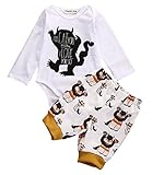 ベビー男の子モンスター長袖Tシャツとパンツレギンス2pcs服装セット カラー: ホワイト