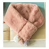 [スゴフィ]SGFY　キッズマフラー ネックウォーマー スカーフ 女の子 男の子 柔らかい 暖かい 子供用 ガールズ ボーイズ カワイイ ボール付き 6色展開 (ピンク)