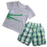 子供ポロシャツ　ボーイズシャツ　半ズボン ベビー服 上下セット (6-7 年)