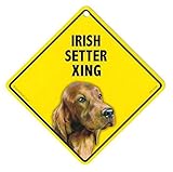 IRISH SETTER XING ラミネートサイン：アイリッシュセター 横断 注意 Made in U.S.A [並行輸入品]
