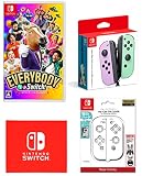 エブリバディ 1-2-Switch! -Switch＋【任天堂純正品】Joy-Con(L) パステルパープル/(R) パステルグリーン＋【任天堂ライセンス商品】Joy-Con TPU COVER for Nintendo Switch クリア (【Amazon.co.jp限定】Nintendo Switch ロゴデザイン マイクロファイバークロス 同梱)