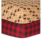 Northwood and Check Print Flannel 2 Piece Crib Sheet Set by Trend Lab [並行輸入品]