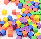 彩り鮮やか カラフル 積み木 ドドンと 100個 セット 幼児 知育 玩具 おもちゃ 算数 教材 (2cmx2cmx2cm)