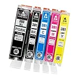 Canon キャノン BCI-381 (BK/C/M/Y) ＋ BCI-380XL (PGBK/大容量)【顔料】 【5色マルチパック】 最新 互換 インクカートリッジ 《ICチップ搭載・残量表示対応》 381 380 BCI-381+380/5MP 純正同様の顔料インク (対応機種: PIXUS TS8430 TS8330 TS8230 TS8130 TS7430 TS7330 TS6330 TS6230 TS6130 TR9530 TR8630 TR8630a TR8530 TR7530 TR703 TR703a )【STAR JET製】