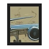 Triptych Right Wing Jet Plane Airplane図絵画セット3 3の壁アートプリント 24x30 VEH0000061FRM24X30SBK