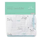 おくるみ 出産祝い エイデンアンドアネイ スナップボタン付き S/M ブルー×フライングドッグ ブランケット ギフト ベビー 子供 男の子 女の子 [並行輸入品]