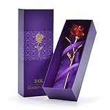 OurWarmバラ 花 母の日ギフト24K金箔バラ 永遠なラブ 母の日 バレンタイン ホワイトデー 誕生日 結婚祝い 出産祝い クリスマス 新年等 超豪華お祝い 贈り物(赤色)