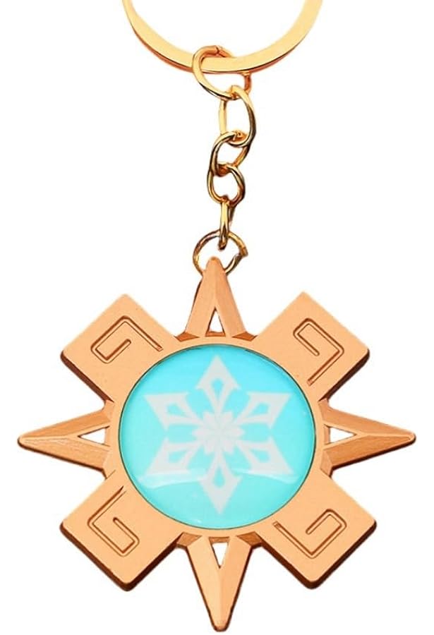 Amazon | [Akixen] 原神 ナタ 氷元素 神の目 キーホルダー コスプレ