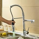 Rozinsanitaryクローム仕上げLED色プルダウンスプレーキッチンシンク蛇口ミキサータップ