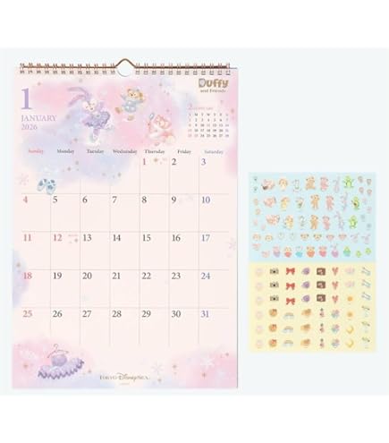 りん【新品,未使用】ダッフィ＆フレンズ　万年カレンダー ディズニーリゾート 万年カレンダー付き！ミッキーとダッフィーたちの可愛い