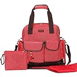 Skinly Small Dots Baby Diaper Bag Backpack Size Large Red by Skinly