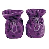 北欧デンマーク発！MELTON(メルトン)水玉 高級 ベロア ブーティー グレープ 6か月 - 9か月 18-19