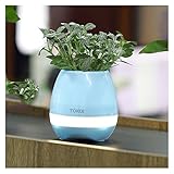 １個　音楽のフラワーポット　スマートタッチ植物　無線ブルートゥーススピーカー　音楽植木鉢　魔法植木鉢　鉢植え　音楽放送　ワイヤレス　Bluetooth　スピーカー　USB充電　スマートデザイン　LED