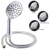 hoobest 5インチ降雨シャワーヘッド、3スプレー設定Luxury高圧力ハンドヘルドシャワーヘッド – プレミアムクローム仕上げ クローム Showerhead-01
