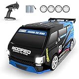 ドリフト ラジコンカー 1/14スケール 4WD ミニバンドリフトカー 高速走行25km/h 3種類のライトモード 子供から大人まで楽しめる (ブルー)