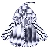 MYDABABY★2018春夏★キッズ 羽織赤ちゃん服　エアコン室 防寒対策　長袖子供用　日焼け止め 超軽量 薄手モスリンコットン素材綿100％　(ネイビーストライブ　100)