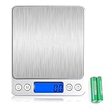 電子秤 ieGeek デジタルスケール キッチンスケール 皿はかり クッキングスケール 0.1g単位で3000gまで計量可能 精密計量器 風袋引き機能 計数機能 オートオフ機能 超小型 キッチン用 調