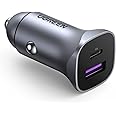 UGREEN シガーソケット USB C 30W カーチャージャー 2ポート 【PD30W+30W】 急速充電 PD3.0/QC3.0/SCP対応 12V/24V車全対応 超コンパクト タイプC 車 充電器 iPhone15シリーズ/Galaxy/X