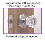 A非常に低価格Flutedガラス&つや消しニッケルPassageドアノブセット+にアップグレードself-connectingロゼットをインストールする現代のドアでas well as others、