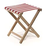 LONA ビーチスツール レッド×ナチュラル×ブルー 約41×41×H46cm 01.09.02.305