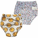 HUHU 中股4層 トレーニングパンツ 2枚組 防水加工 (80, C組)