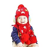 （デマ―クト）De.Markt かわいい風 ニット帽 ニット帽子 ベビー キッズ 赤ちゃん 子 子供 用 かわいい 防寒 首まで保護して 6か月～3歳