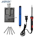 AGPtek® 8 in 1 60W 110V Pencil Handle Electric Soldering Iron Kit with 5 Iron Tips and Solder Sucker