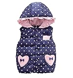 ナナコレクション Nana_Collection 秋 冬 キッズ ガール 女の子 ベスト リボン フリル かわいい ハート フード付き ドット 子供 ネイビー 140cm